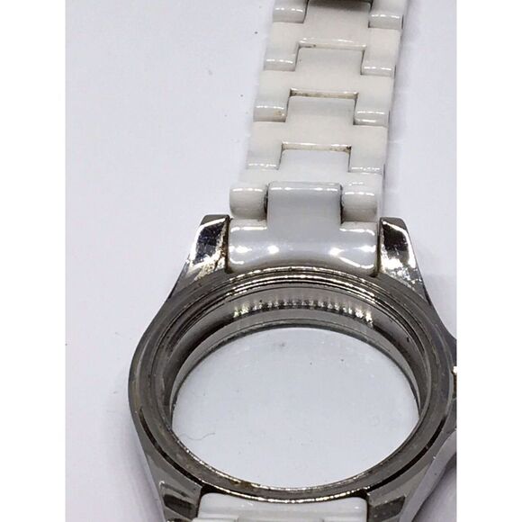 Michael Kors Ceramic Watch Bracelet Case Links Parts Band 18mm White A629 - Picture 8 of 8